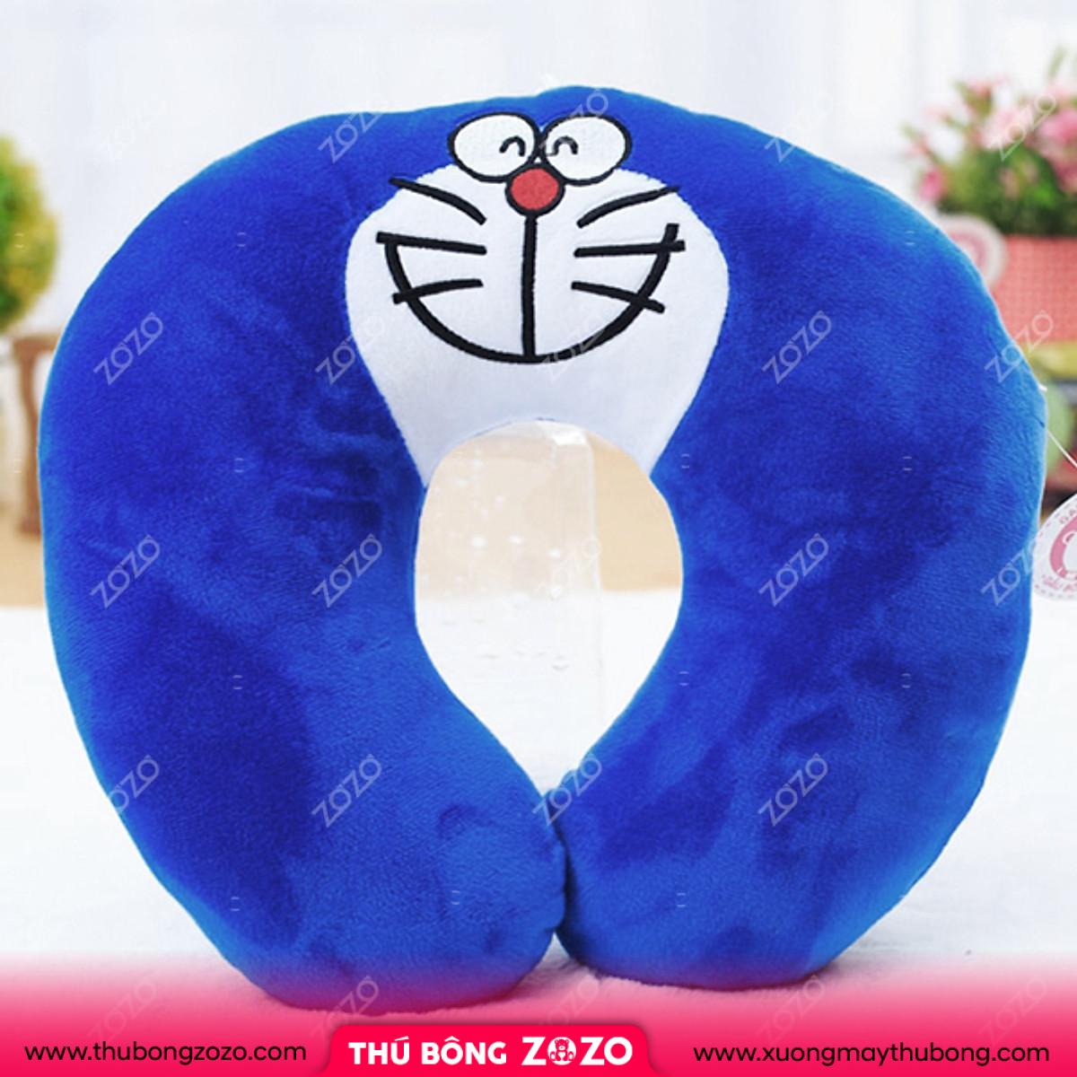 Gối chữ U nhồi bông mặt Doraemon