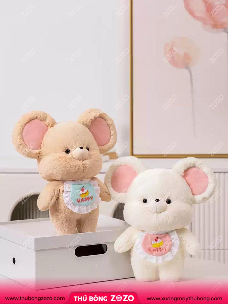 Kawaii Happy Mouse Nhồi Bông