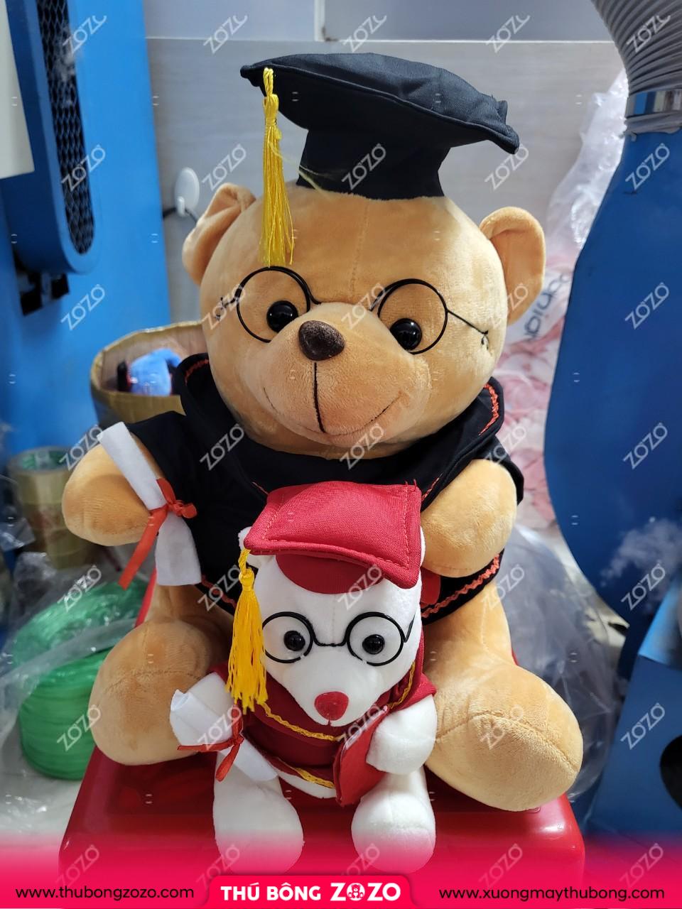 Gấu tốt nghiệp - Gấu đeo kính 45cm | GẤU BÔNG BEN BEN