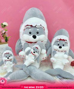 Chó Bông Shiba Cosplay Cá Mập | Gấu Bông Teddy